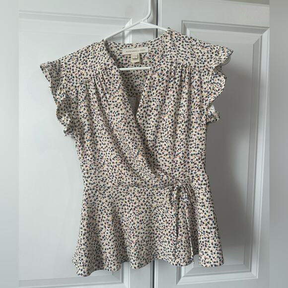 Monteau Floral Wrap Style Top, Size Small, EUC, Colorful, V-Neck - Picture 9 of 9
